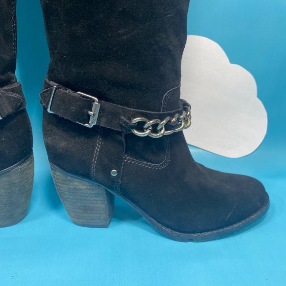 BCBGeneration Arena Black Suede Leather Boots 7B - Picture 8 of 15